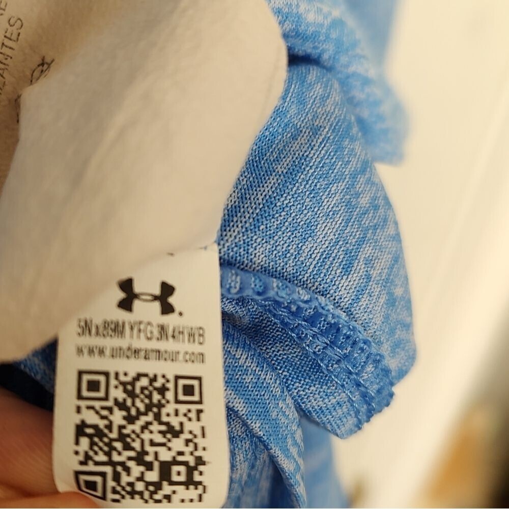 Under Armour half zip athletic top S blue space dye Heatgear - Picture 5 of 7